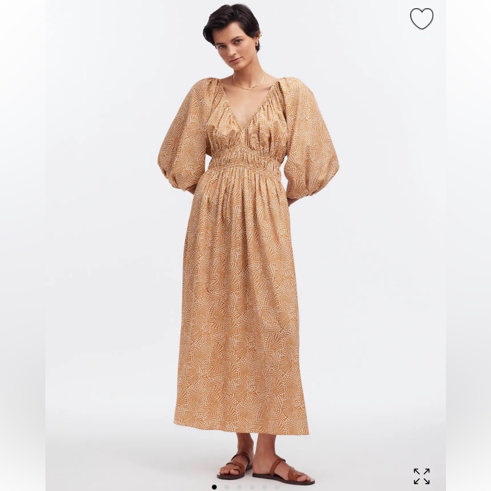 Madewell V- Neck Balloon-Sleeve Maxi Dress SZ XL
